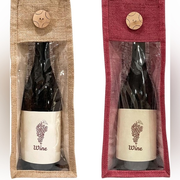 KHAKI Burlap Wine Bag - Picture 5 of 6